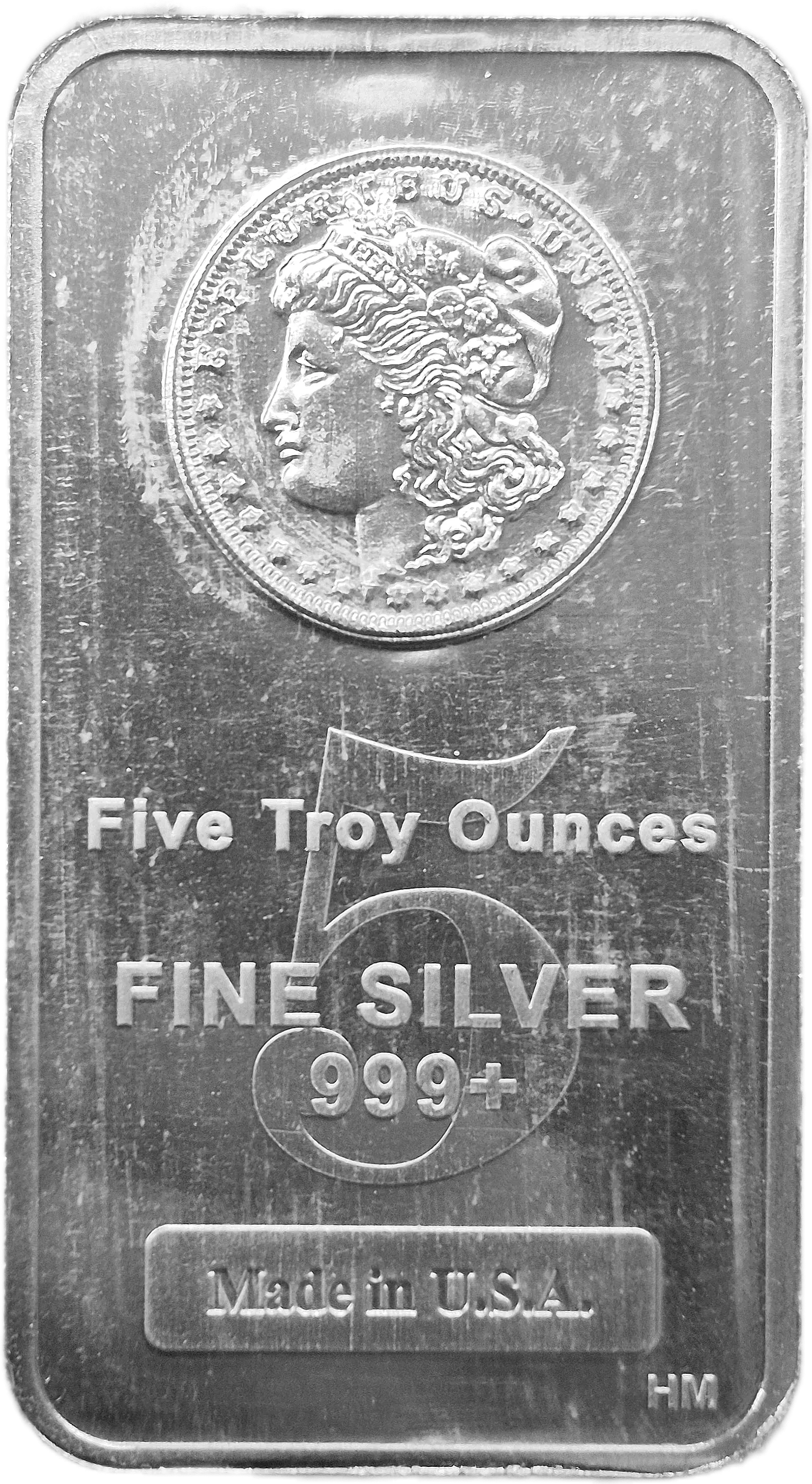 Silver 5oz Morgan Minted Bar