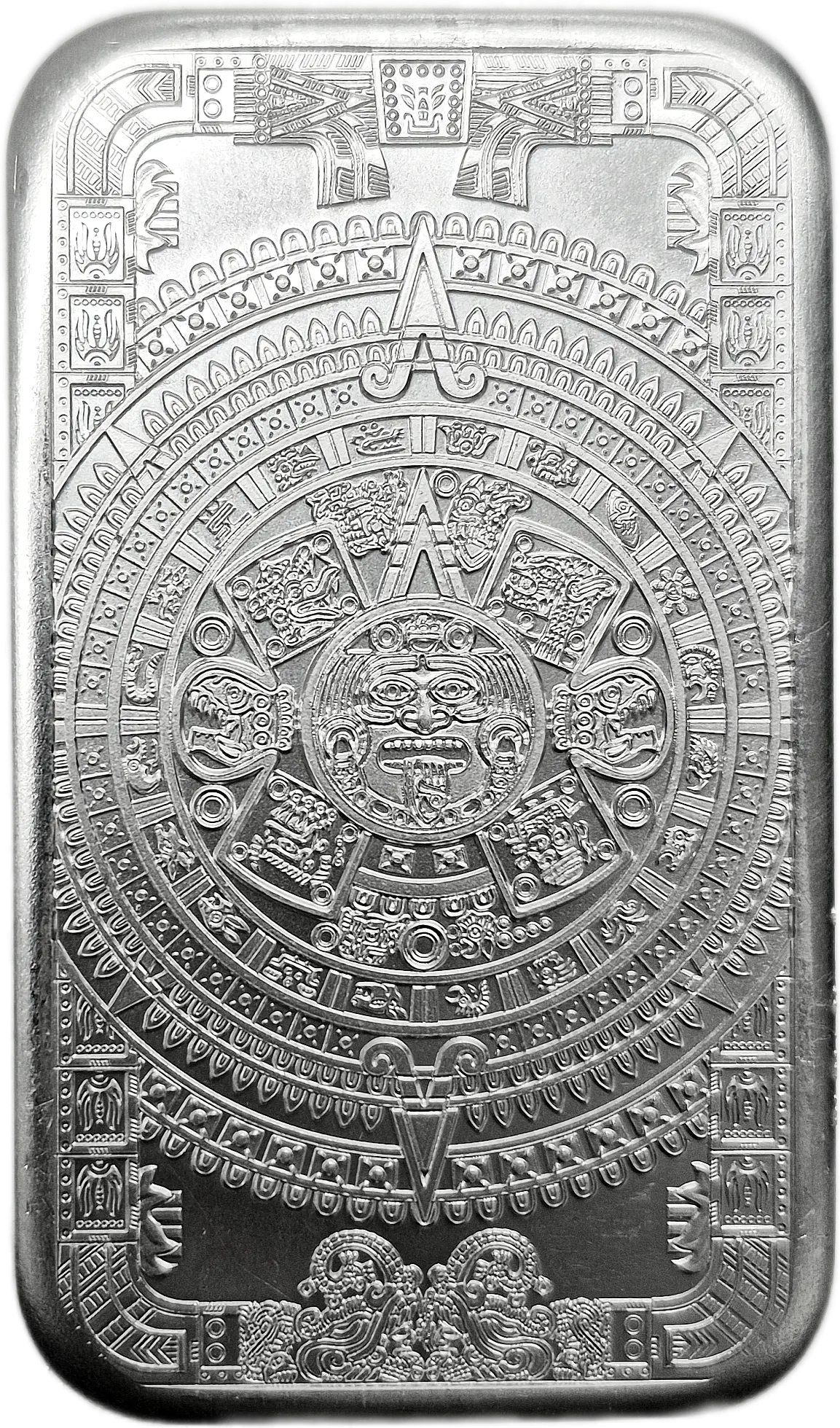 Silver 5oz Aztec Calendar Bar