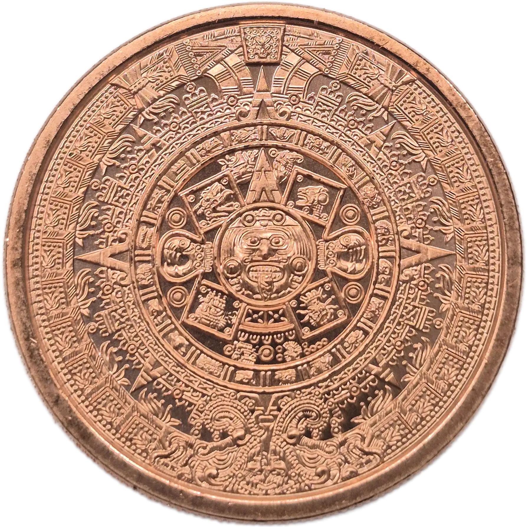 Copper 1oz Aztec Calendar Round