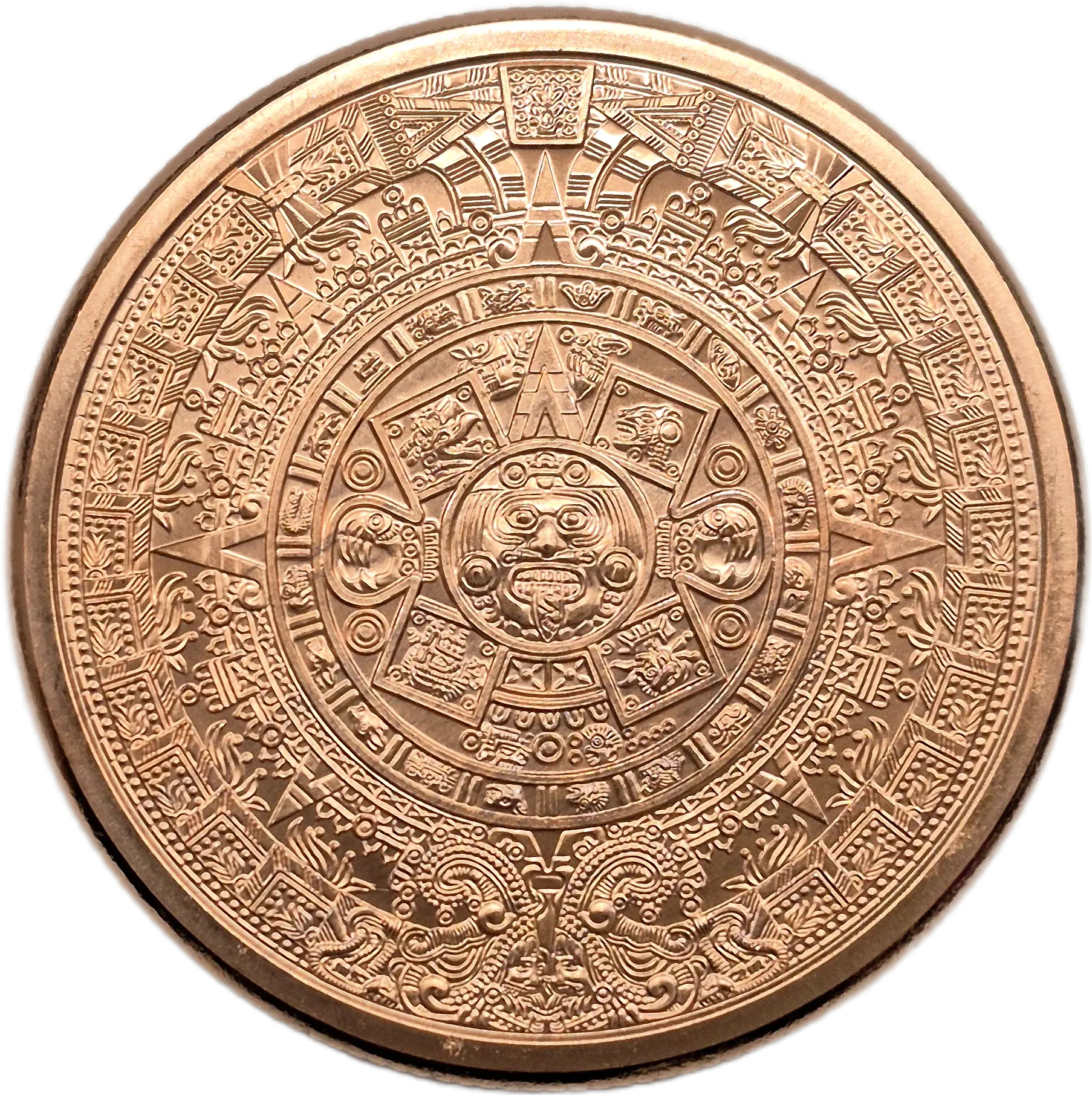 Copper 5oz Aztec Calendar Round
