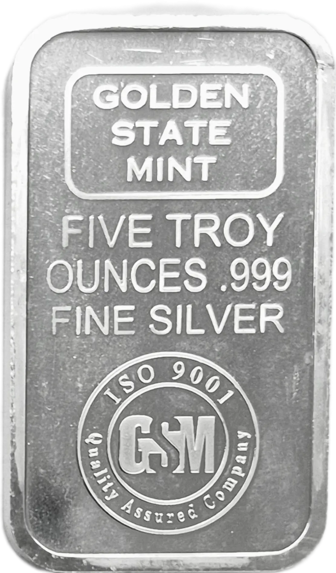 Silver 5oz GSM Minted Bar