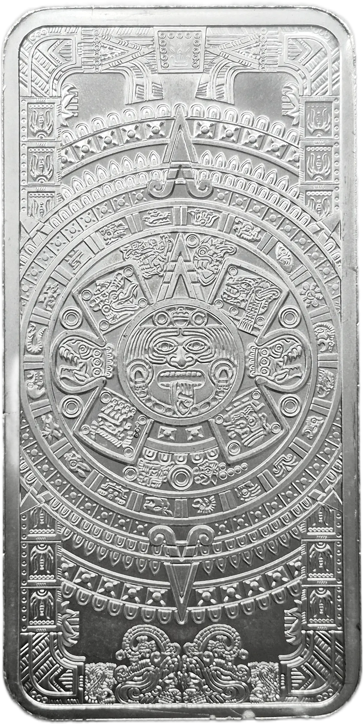 Silver 10oz Aztec Calendar Bar